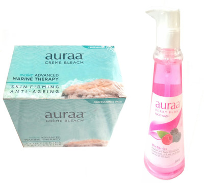 

Auraa Creme Bleach-Advanced Marine Therapy-370g & Berry Blast Face Wash-Mix Berries-500g.(Set of 1)