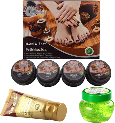 

NutriGlow Hand & Foot Polishing Kit with alovera gel and gold scrub + pack(Set of 3)