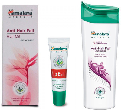 Himalaya ANTI HAIR FALL SHAMPOO, ANTI HAIR FALL OIL, LIP BLAM(Set of 3) Flipkart