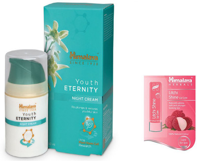 

Himalaya YOUTH ETERNITY NIGHT CREAM, LITCHI SHINE LIP CARE(Set of 2)