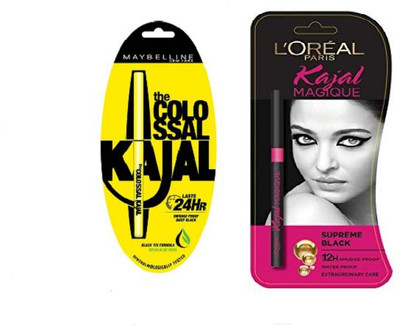 

Maybelline New York And L'Oreal Paris Magique Kajal Pencil Black Pack of 2(Set of 2)