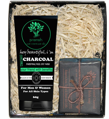 

PRAMSH Gift Pack Of Activated Charocal Soap 100gm & Peel Off Mask 60gm (Pack of 2)(Set of 2)
