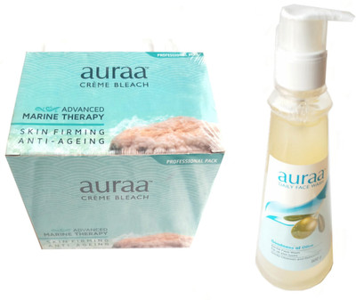 

Auraa Creme Bleach-Advanced Marine Therapy & Daily Face Wash-Goodness Of Olive.(Set of 1)