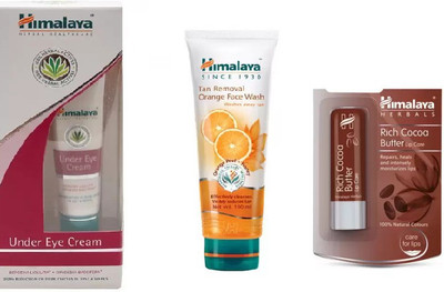 

Himalaya UNDER EYE CREAM , TAN REMOVAL ORANGE FACE WASH ,LIP CARE BUTTER(Set of 3)