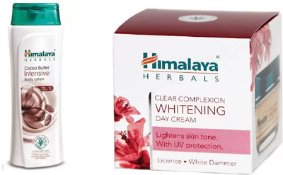 

Himalaya COCA BUTTER BODY LOTION, CLEAR COMPLEX WHITENING DAY CREAM(Set of 2)