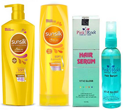 

Pink Root SUNSILK SOFT N SMOOTH SHAMPOO 675ML WITH CONDITIONER & SERUM(Set of 3)