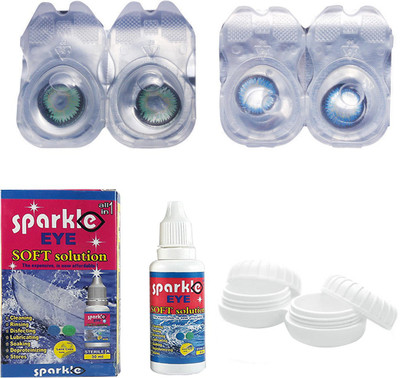 

Sparkle Eye Combo Pack (Nature Green+ Sea Blue ) Color Contact Lens (without power) Monthly Contact Lens(0, Nature Green, Sea Blue, Pack of 2)