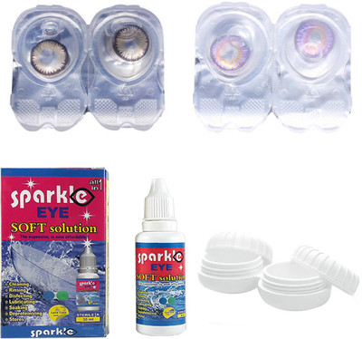 

Sparkle Eye Combo Pack (Brown+ Violet) Color Contact Lens (without power) Monthly Contact Lens(000, Brown, Violet, Pack of 2)