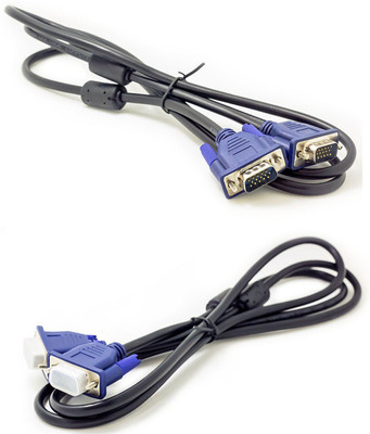 

Maxtree 15 Pin Male To Male 1.5 Meter VGA Cable for Computer Monitors Pack of 2 VGA Cable(Compatible with Computer Display, Monitor, Black, Blue)