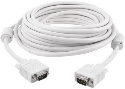 DRMS STORE vga cable male to male 25 meter VGA Cable(Compatible with PC, PROJECTOR,TV etc., White)