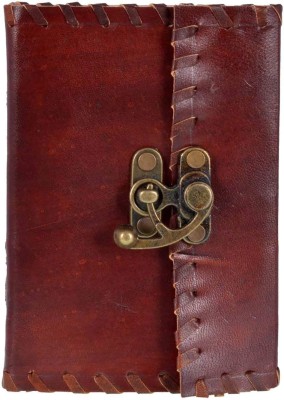 Rjkart Handmade Dark Brown Leather Diary A5 Diary Unruled 200 Pages(Brown)
