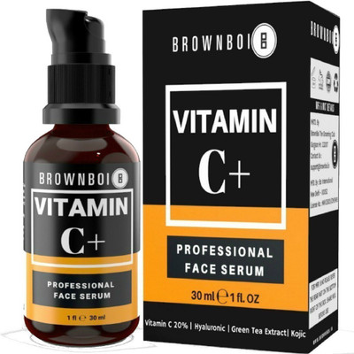 

BrownBoi Vitamin C Serum Plus For Face Skin Whitening and Lightening With Hyaluronic Ascorbic Kojic Acid Green Tea and Mulethi Extracts Ideal For Wrinkles Pigmentation Stretch Marks (1FL OZ)(30 ml)