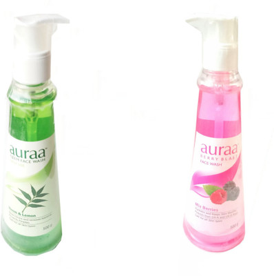 

Auraa Face Wash-Mix Berries & Neem-Lemon. (Two Flavour) Face Wash(500 g)