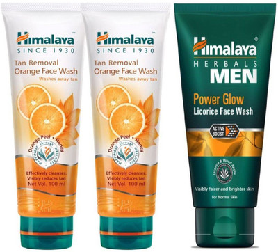 

Himalaya Men Power Glow Licorice Face Wash 100ml 1pc Tan removal orange face wash 100ml 2pc Face Wash(300 ml)