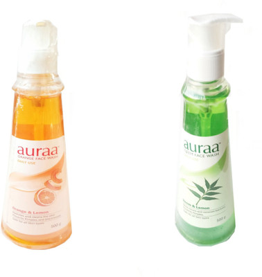 

Auraa Face Wash-Orange-Lemon & Neem-Lemon. (Two Flavour) Face Wash(500 g)