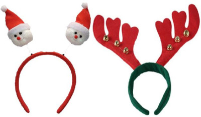 

TASHKURST Christmas unisex Snowmen and Reindeer Head Hair Band Christmas decoration Custom Christmas Hair Head Band set of 2 Hair Band(Red, Green)