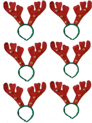 

TASHKURST Christmas unisex Reindeer Head Hair Band Christmas decoration Custom Christmas Deer Hair Head Band Head Band (Red, Green) set of 6 Head Band(Red, Green)