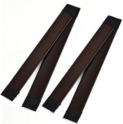 DALUCI Hair Styling Donut Bun Maker French Twist Magic Tool (2 Qty) Hair Band(Brown)