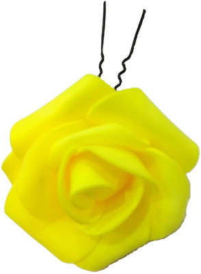 

Three Elements artificial flower, juda bob pin hair accessories Artificial Hair Gajra pins , threads , flower for Women and Girls, (White) Hair Pin(Yellow)