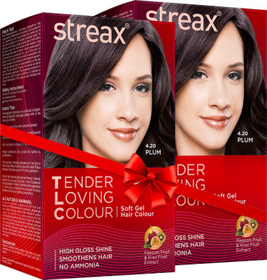 

Streax Tender Loving Soft Gel Hair Colour Plum Hair Color(4.2)