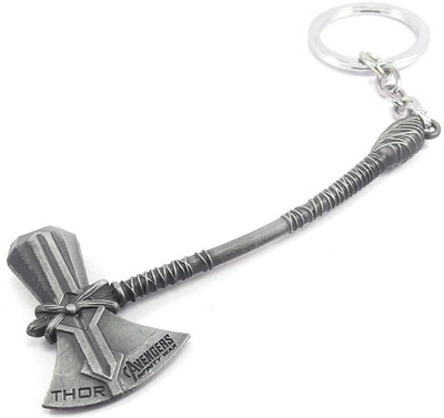 Charismacart Avengers Thor Hammer AXE Avengers Key ring For Biker & Car riders Silver Metal Key Chain Key Chain