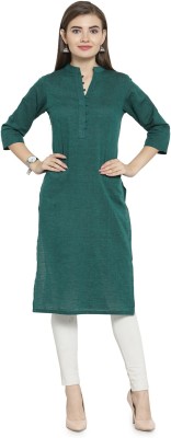 Sayesha Women Self Design Straight Kurta(Green)