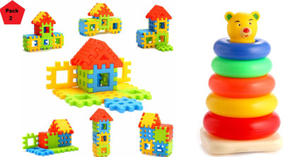 Nabhya Combo Set Of Happy Home Building Puzzle And Teddy Rings Jr Stacking Rings(Multicolor)