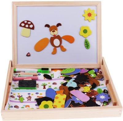 

Assemble Wooden Educational Toys Magnetic Art Easel Animals Wooden Puzzles Games for Kids 05(Multicolor)