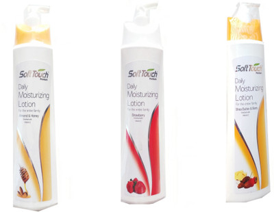 

Soft Touch Daily Moisturizing Lotion-Shea Butter & Berry AND Strawberry AND Almond & Honey Enriched With Vitamin E.(500 ml)