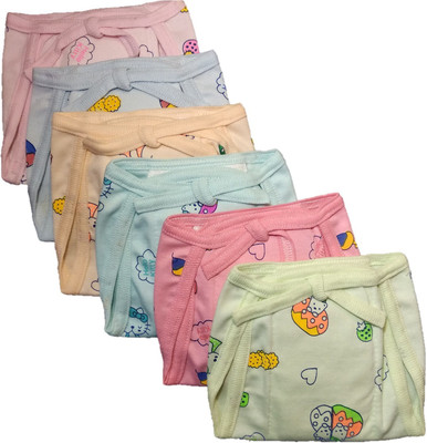 

Baby Shopiieee New Born Fine Quality Cotton fabric, Super Soft and Skin Friendly-Reusable Diaper Nappies, Langot for new born Babies - (6-9 Months) - Pack of 6, Multicolor