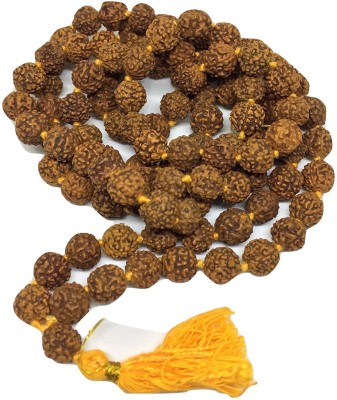 CLEAN GEMS Certified Natural Rudraksha Mala (108+1) Beads Size 8mm With Lab Tested Certificate Wood Chain