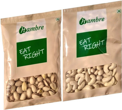 

Hambre Dry Fruit Combo, Pistachaios, Pista + Cashewnut, Kaju, 500g (250gx2), Pack of 2 Pistachios, Cashews(500 g, Pouch)