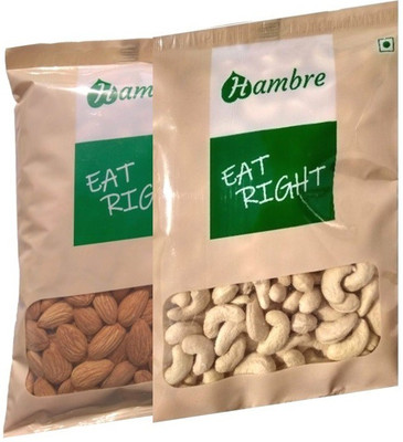 

Hambre Dry Fruit Combo, California Almonds, Badam Giri + Cashewnuts, Kaju, 500g (250gx2), Pack of 2 Almonds, Cashews(500 g, Pouch)