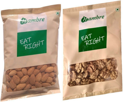 

Hambre Dry Fruit Combo, Almond, Badam Giri + Walnut, Akhrot, 500g (250g x2), pack of 2 Almonds, Walnuts(500 g, Pouch)