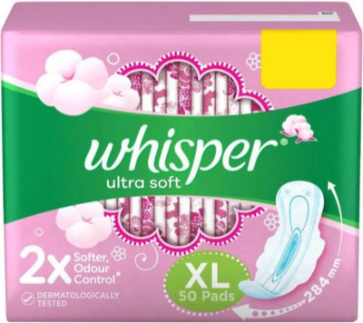 

Whisper Ultra Soft Extra Large 50 Sanitary Pad (Pack of 1) Sanitary Pad