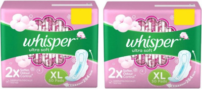 

Whisper Ultra Soft Extra Large 50+50 Sanitary Pad (Pack of 2) Sanitary Pad(Pack of 2)