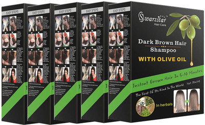 

Swarzstar dark brown color shampoo 5 box 25 pouch(125)