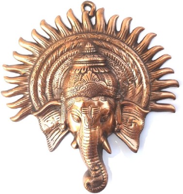 NxTdooR NxTdooR INDIA Vighnaharta Lord Ganesha I Metal I Wall Hanging I Home DÃ©cor I Decorative I Wall Mask 600gm- Pack of 1. Decorative Showpiece  -  30 cm(Brass, Brown)