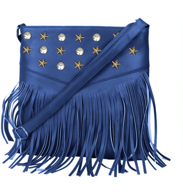 

Bpbag1 Women Casual Blue PU Sling Bag