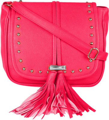 

Bpbag1 Women Casual Pink PU Sling Bag