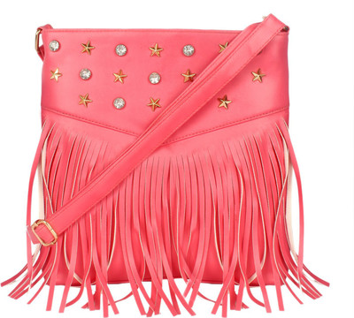 

Bpbag1 Women Casual Pink PU Sling Bag