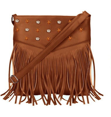 

Bpbag1 Women Casual Brown PU Sling Bag