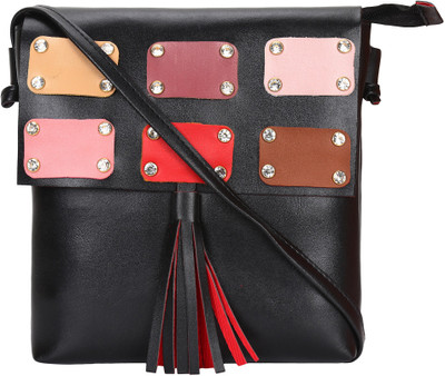 

Ligabba Girls Evening/Party, Casual, Formal, Sports Black Synthetic Leather Sling Bag