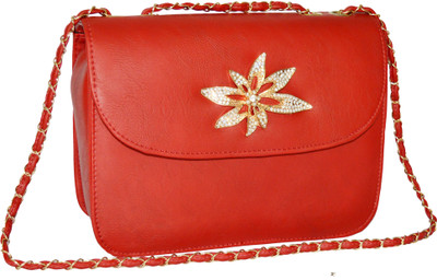 

MINAAR Women Evening/Party, Casual, Formal Red Leatherette Sling Bag