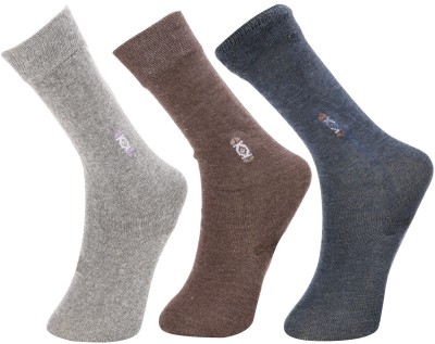 calzino Men Solid Mid-Calf/Crew(Pack of 3)