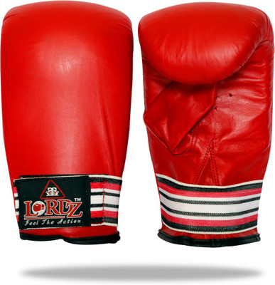 

Lordz Leather Heavy Punching Bag Gloves Boxing Gloves (, Red