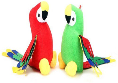 

fabbud CUTE GREEN and RED MUSICAL PARROT STUFFED PLUSH SOFT TOY COMBO - (Multicolor) - 10 cm(Multicolor, red and GREEN)