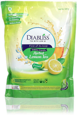 

DiaBliss Herbal Tea made with Low GI Sugar - 500 Grams Sachet Box - Combo Pack of 8 With Complimentary 3 Air Lock Box Container Lemon Tea(500, Pouch)