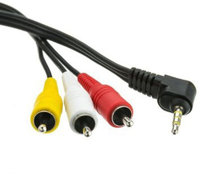 

ZEEPEE TV-out Cable 1.5M Male to 3 RCA Video Audio Converter Component AV Adapter Cable dishtv(Black, For TV)