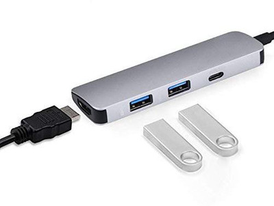 Tobo 4 in 1 YS-HUB64-C Type C Multi port Adapter,Type C To HDMI+USB3.0+PD Adapter(HUB64-C) USB Hub(Silver)